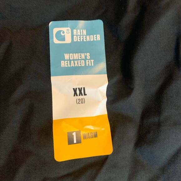 Carhartt Relaxed Fit Women's Coat XXL 20W Black Rain Defender Lightweight Hooded - Picture 6 of 8